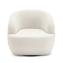 Cream Cuddle Swivel Boucle Armchair